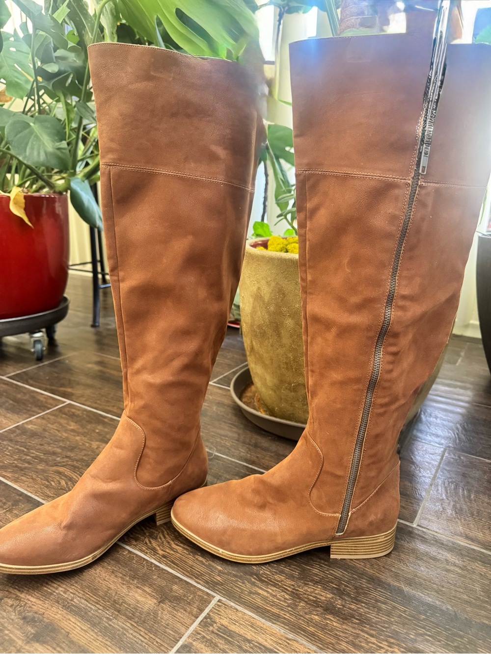 MIA Carsyn Brown Faux Leather Over-The-Knee Boots Size 9.5 NWT